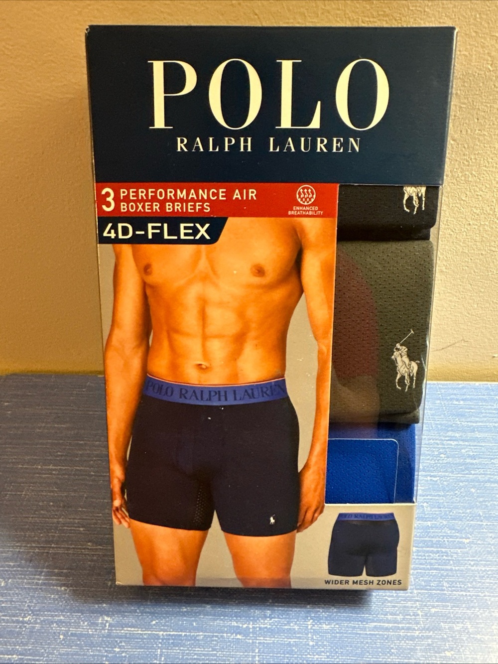 Polo by Ralph Lauren Navy & Black 3-Pack 4D-Flex Performance Boxer Briefs